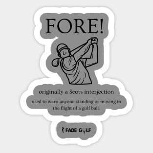 FORE! Golf Tee Shirt Sticker